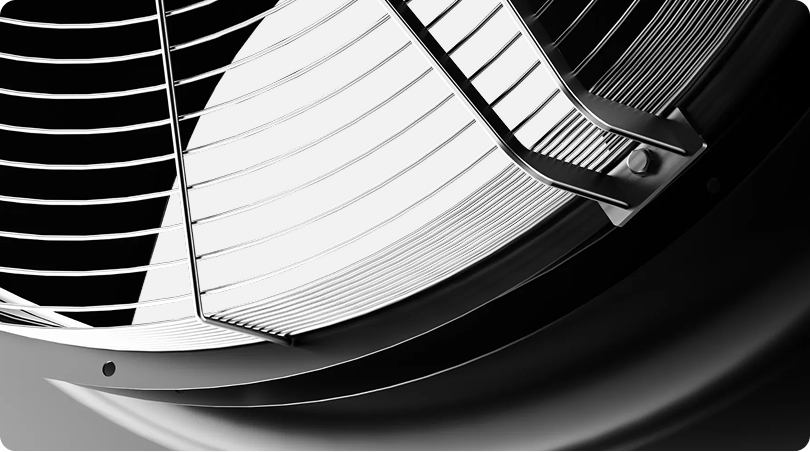 Close-up of a corrosion-resistant fan blade