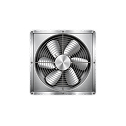 Complete axial fan in a square housing