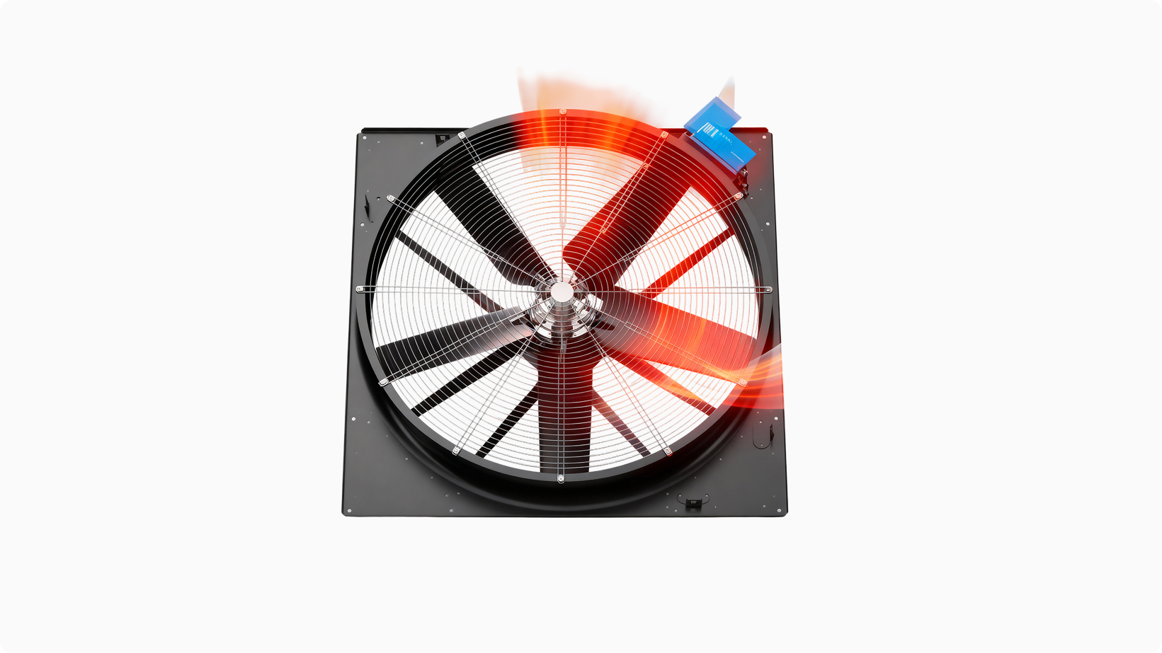 High-temperature EC fan with an external control unit