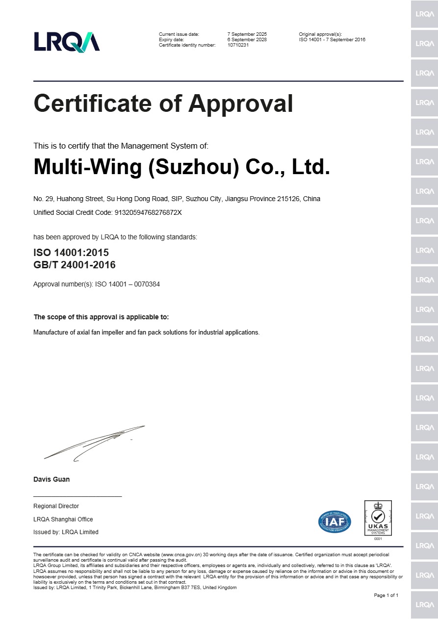 ISO 14001:2015 • Multi-Wing China